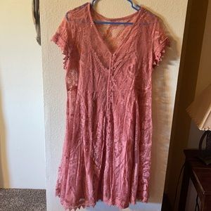 Dusty rose colored dress from Torrid